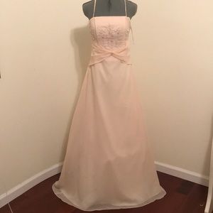 Peach evening gown, never worn